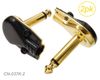2-Pack 1/4" (6.3mm ) Mono TS Right Angle Pancake-Type Phono Metal Connectors