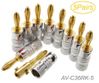5-Pairs Gold Plated Screw-Type non-magnetic Banana Plugs
