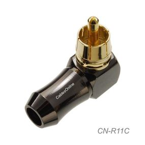 RCA Right-Angle Solder Type Gold Plated Metal 6.3mm/OD Connector