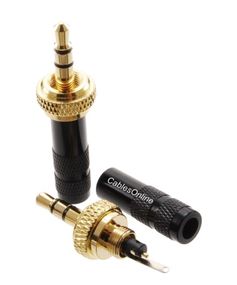 3.5mm (1/8") Stereo Thread Locking Gold Male Connectors for Sennheiser