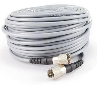 Cablesonline 110ft RG-8/U Mini Coax UHF Pl-259 Male/Grey Antenna Cable (R-U8110)