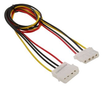 24-inch Internal 4-Pin Molex Male to Female Power Extension Cable