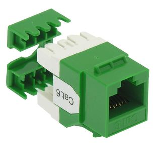 CAT6 RJ45 110-Type 180 Termination Keystone Jack,  Green