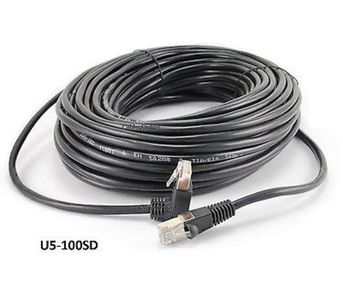 100ft CAT5e RJ45 Shielded 90 Degree Down to Straight FTP Ethernet LAN Cable