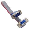6-inches DB9 Male to DB9 Female 9-Conductor 28AWG Straight-Through Serial RS232 Flat Ribbon Cable
