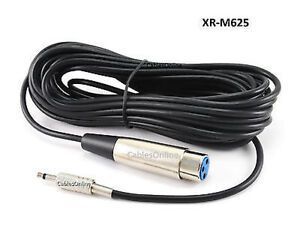 25ft 3.5mm Mono Plug to 3-Pin XLR Female Plug Audio Cable