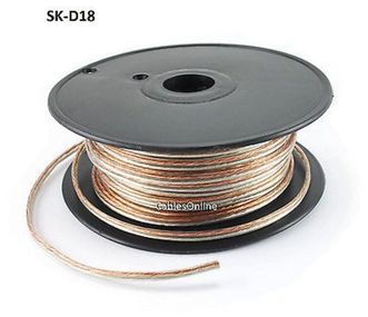 100ft Custom Install Amplifer, Subwoofer, Speaker Wire 18AWG Bulk Cable Spool