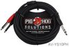 10ft 1/4" TRS Male to Dual Mono TS Male (TIP/RING) Insert Cable