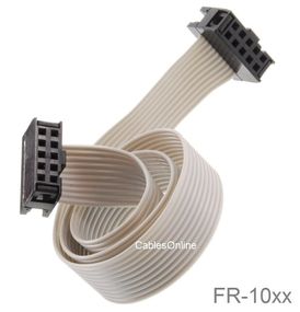 8in 10-Pin (2x5) Female to Female 2.54mm-Pitch 10-wire IDC Flat Ribbon Cable