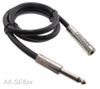 2ft 1/4" Mono TS Male to Female Speaker Audio Extension 16AWG 8.2mm OD Cable