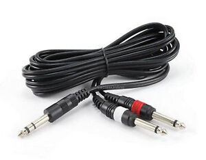 1/4" TRS Stereo Plug to Dual 1/4" TS Mono Plug Audio Cable