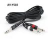 10ft 1/4" TRS Stereo Plug to Dual 1/4" TS Mono Plug Audio Cable