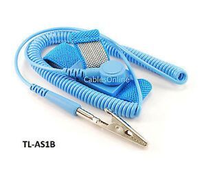 Anti-Static Grounding Strap Wrist Band w/ 6ft Coil Cord, Blue