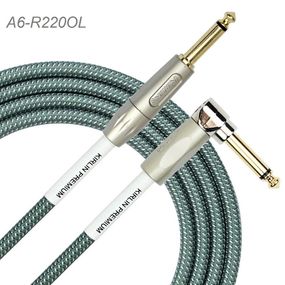 20ft 1/4" TS R/A Premium Plus Instrument Cable, Olive Green Tweed Woven Jacket
