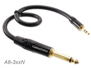 20ft Premium 3.5mm (1/8") Stereo Male to 1/4" (6.3mm) Mono TS Male Cable