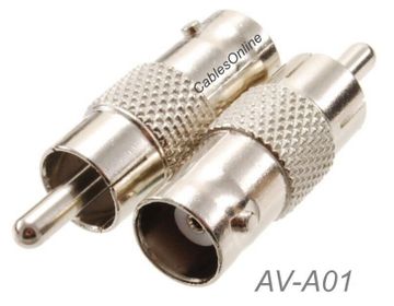 BNC Female to RCA Male 75ohm Coaxial Metal Adapter