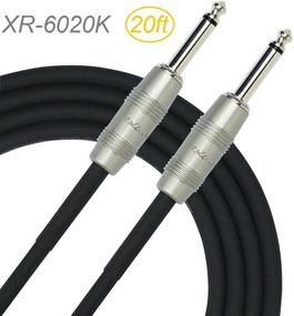20ft Kirlin 1/4" Mono Straight Male/Male Instrument Cable, OFC Conductor 20AWG