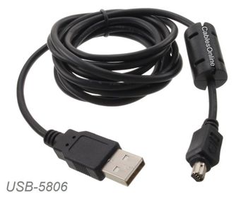 6 ft USB 2.0 A to Mini-B 8-Pin Cable for Nikon Coolpix 880, 885, 990, 5000, 8700
