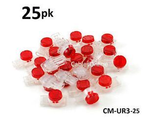 25-PACK Red 3-Wire IDC Connector, Splices 19-25 AWG Wire