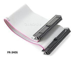 6in 34-Pin (2x17) Female to Female 2.54mm-Pitch 34-wire IDC Flat Ribbon Cable