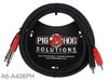 6ft Pig-Hog Dual 1/4" TS Mono Male Plug to 2-RCA Male Plug Audio Cable