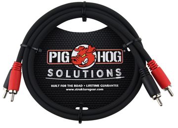 PigHog Dual-RCA Male to Male Molded Plugs DJ/Mixer/Stereo Audio Cable
