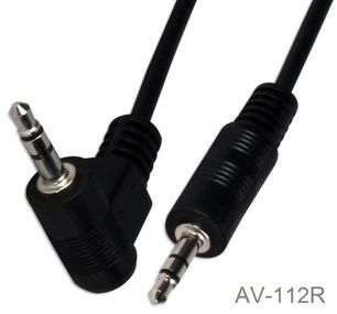 12ft 3.5mm (1/8") TRS Stereo Male to Right-Angle Male mp3/mobile/AUX Audio Cable