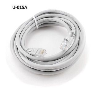 15ft Molded Cat5e 350MHz Ethernet Grey RJ45 Network Cable