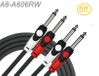 6ft Kirlin Dual-RCA Male to Dual 1/4" TS Male Oxygen-Free-Copper Audio Cable, RW