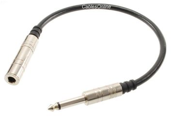 Premium 1/4 inch 6.3mm TS Female to Male Mono Short Audio Extension Cable