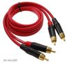 Two-RCA Male/Male Gold-Plated Ultra-Flexible Red Premium Audio Cable Two-RCA Male/Male Gold-Plated Ultra-Flexible Red Premium Audio Cable