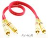 Dual-RCA Male/Male Gold-Plated Ultra-Flexible Red Audio Cable Dual-RCA Male/Male Gold-Plated Ultra-Flexible Red Audio Cable