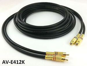 12ft Premium 2-RCA Gold Plated Male/Female Extension