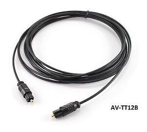 12ft Fiber Optic Toslink to Toslink OD/2.2mm Digital Audio Slim Type Cable