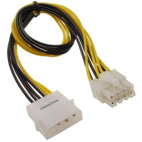 14" Molex 4-Pin to P4 Xeon 8-Pin ATX Power Adapter Cable