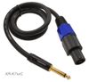 1/4" (6.3mm) Mono TS Male to 4-Pole Speakon-Compatible Speaker Cable