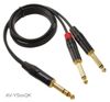1/4" (6.3mm) TRS Stereo Male to 2-1/4" TS Mono (Tip/Ring) Male Audio Cable