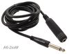 1/4" Mono TS Female to 1/4" Mono TS Male Shielded Pro Audio Extension