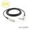 20ft Premium 1/4" (6.3mm) Female to Male Right-Angle Mono Audio Extension Cable