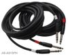 15ft Dual 1/4" TRS Stereo Male/Male Plugs Noise Free "2-Single" Audio Cables