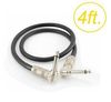 4ft Kirlin Right-Angle 1/4" Mono Male to Male Effects Pedal Instrument Cable