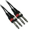Dual 1/4" TRS Stereo Male to Male Flexible Noise Free Audio Zip-Type Cable