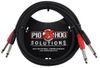 Dual 1/4" TS Mono Male to Male Plug Noise Free Pig-Hog Audio Cable