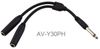 6-inch 1/4" Mono Male to Dual 1/4" Mono Female PigHog Y-Splitter Cable