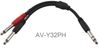 6-inch 1/4" Stereo Male to Dual 1/4" Mono Male (Left/Right) Y-Cable