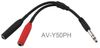 6-inch 1/4" Stereo Male to Dual 1/4" Mono Female (Left/Right) Y-Cable