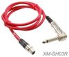 3ft Mini XLR 4-Pin TA4F F to Right-Angle 1/4" TS/M Guitar Cable for Shure Sys.