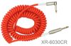 30ft Kirlin 1/4" Mono M/M Right Angle Coiled Instrument Shielded Cable, Red