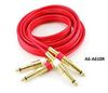 10ft Ultra Flexible Dual 1/4" TS Mono Plug Male to Male Red Audio Cable