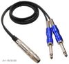 3ft 1/4" Mono Female to Dual 1/4" Mono Male Guitar Cable Splitter
